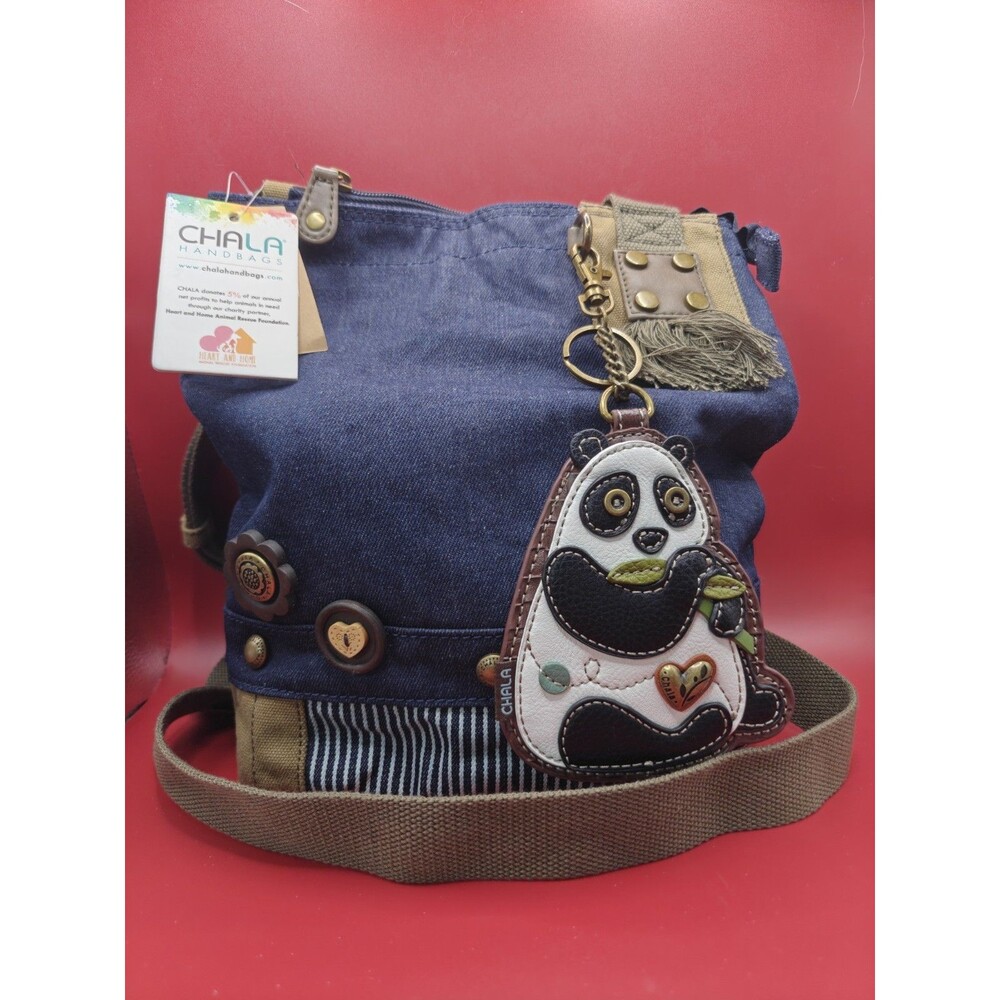 Chala Handbags Panda Coin Purse Crossbody Bag New with Tags